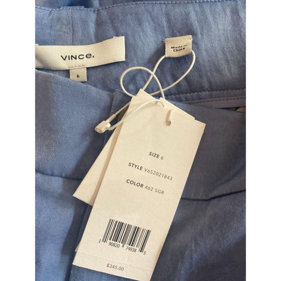 Vince Blue Satin Tailored High-Waisted Trousers 6 - Picture 9 of 9